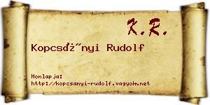 Kopcsányi Rudolf névjegykártya