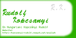 rudolf kopcsanyi business card